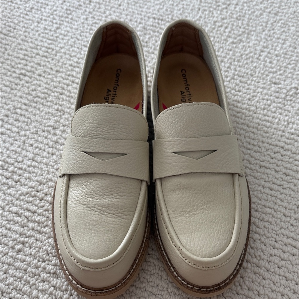 Comfortiva Cream Loafers for Women